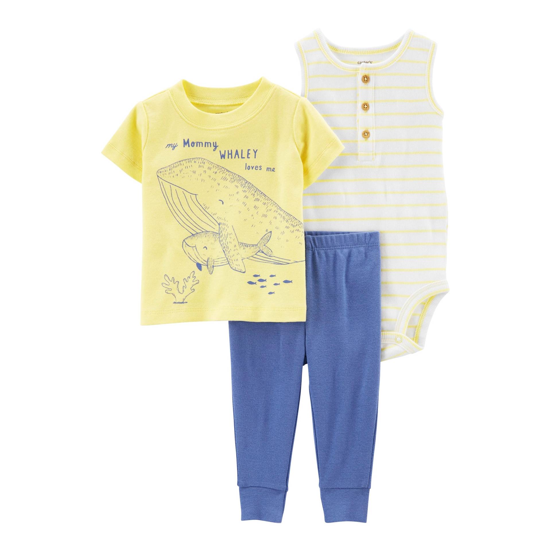 Carter's 3-tlg. Set Body ohne Arm, T-Shirt und Jogginghose Wal von Carter's