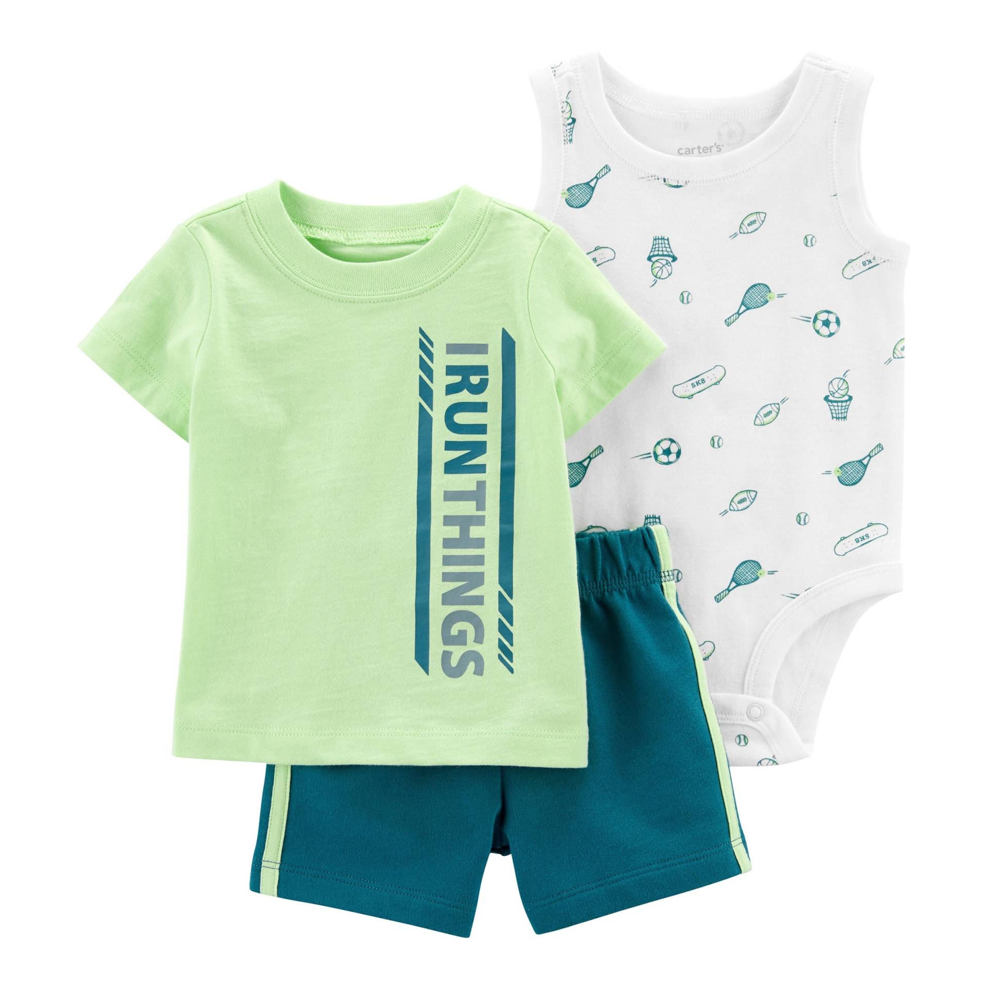 Carter's 3-tlg. Set Body ohne Arm, T-Shirt und Shorts Sport von Carter's