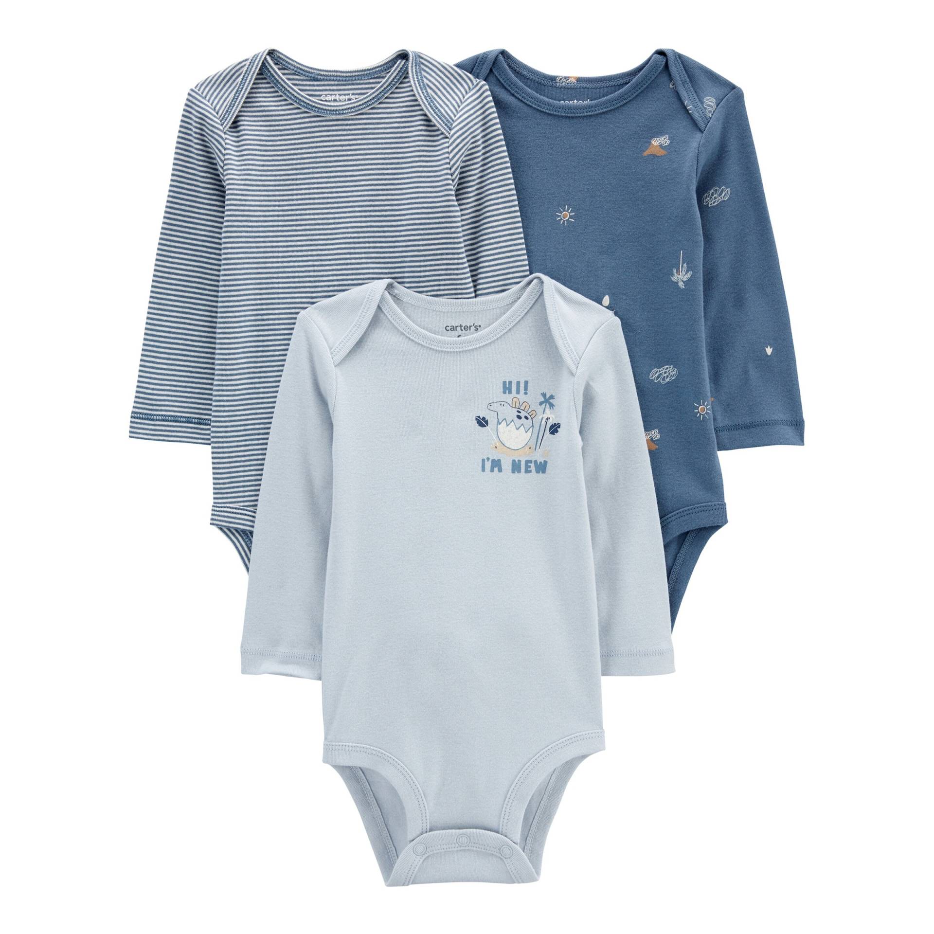 Carter's 3er-Pack Bodys langarm Ringel Dino von Carter's