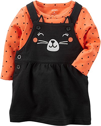 Carter's Gr. 56/62 Babykleid 2 teilig Langarmbody + Kleid US Size 3 Month 100% Baumwolle orange/schwarz Halloween von Carter's