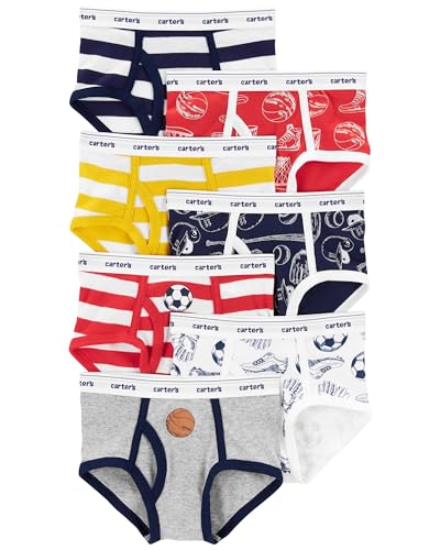 Carter's Little Boys Cotton Briefs 7 Pack (Black(3K588910)/Red, 6-7) von Carter's