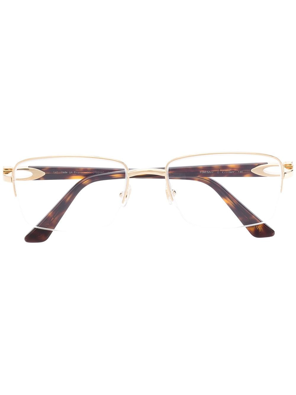 Cartier Eyewear Eckige Brille in Schildpattoptik - Gold von Cartier Eyewear