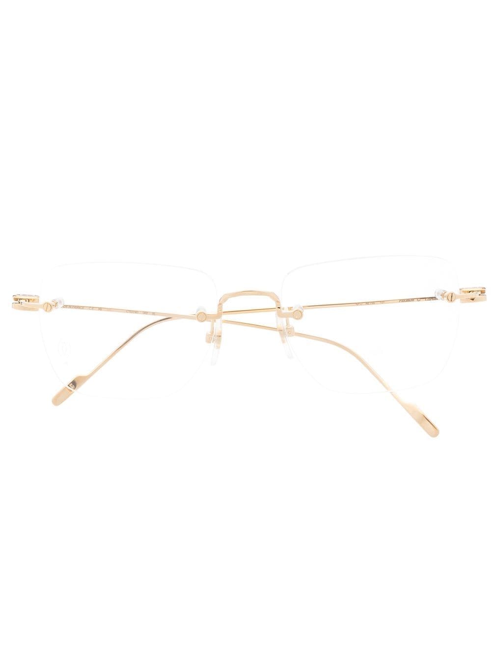 Cartier Eyewear Eckige Brille mit 18kt Goldgestell - Nude von Cartier Eyewear