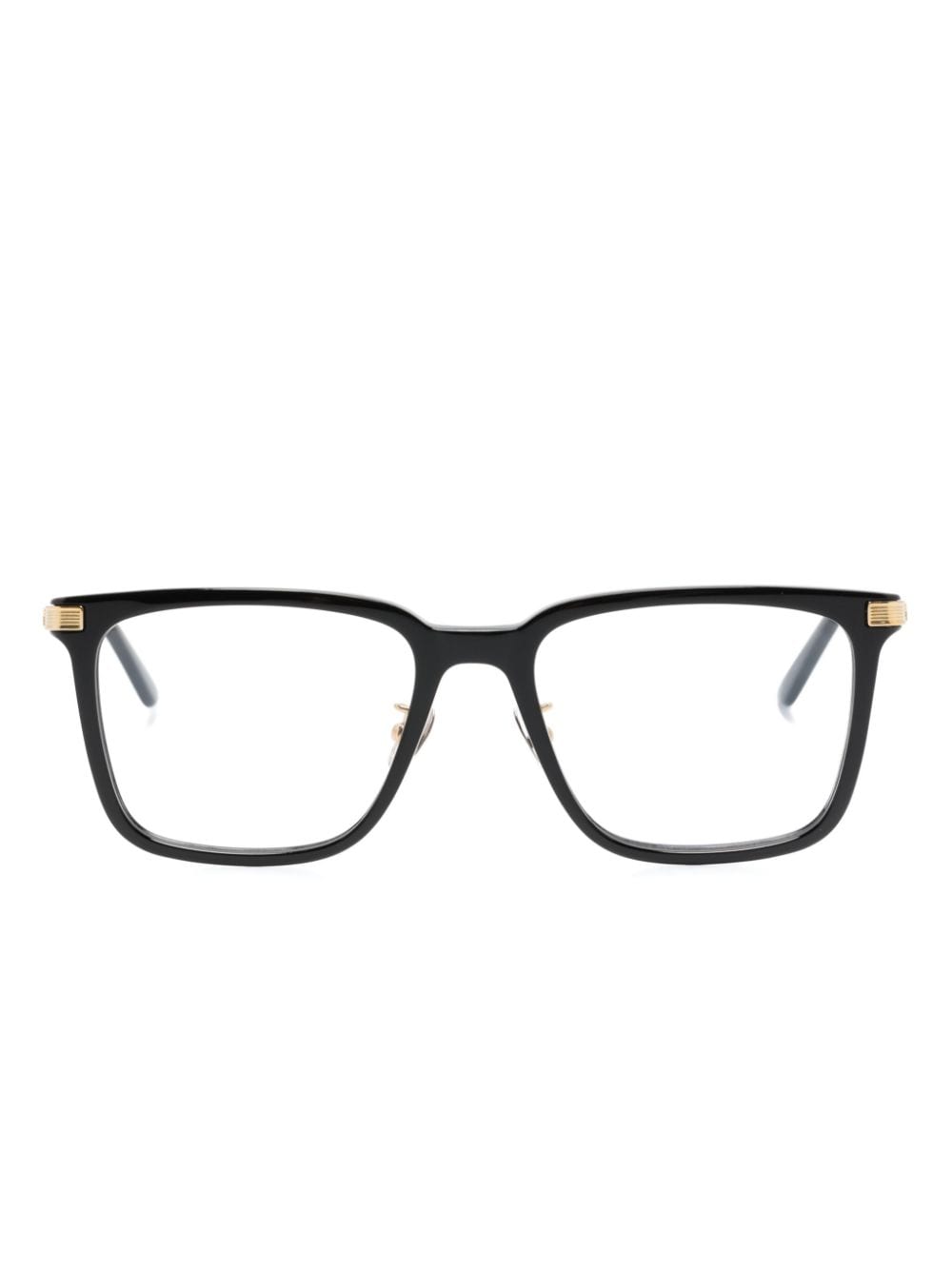 Cartier Eyewear Eckige Brille mit Logo-Gravur - Schwarz von Cartier Eyewear