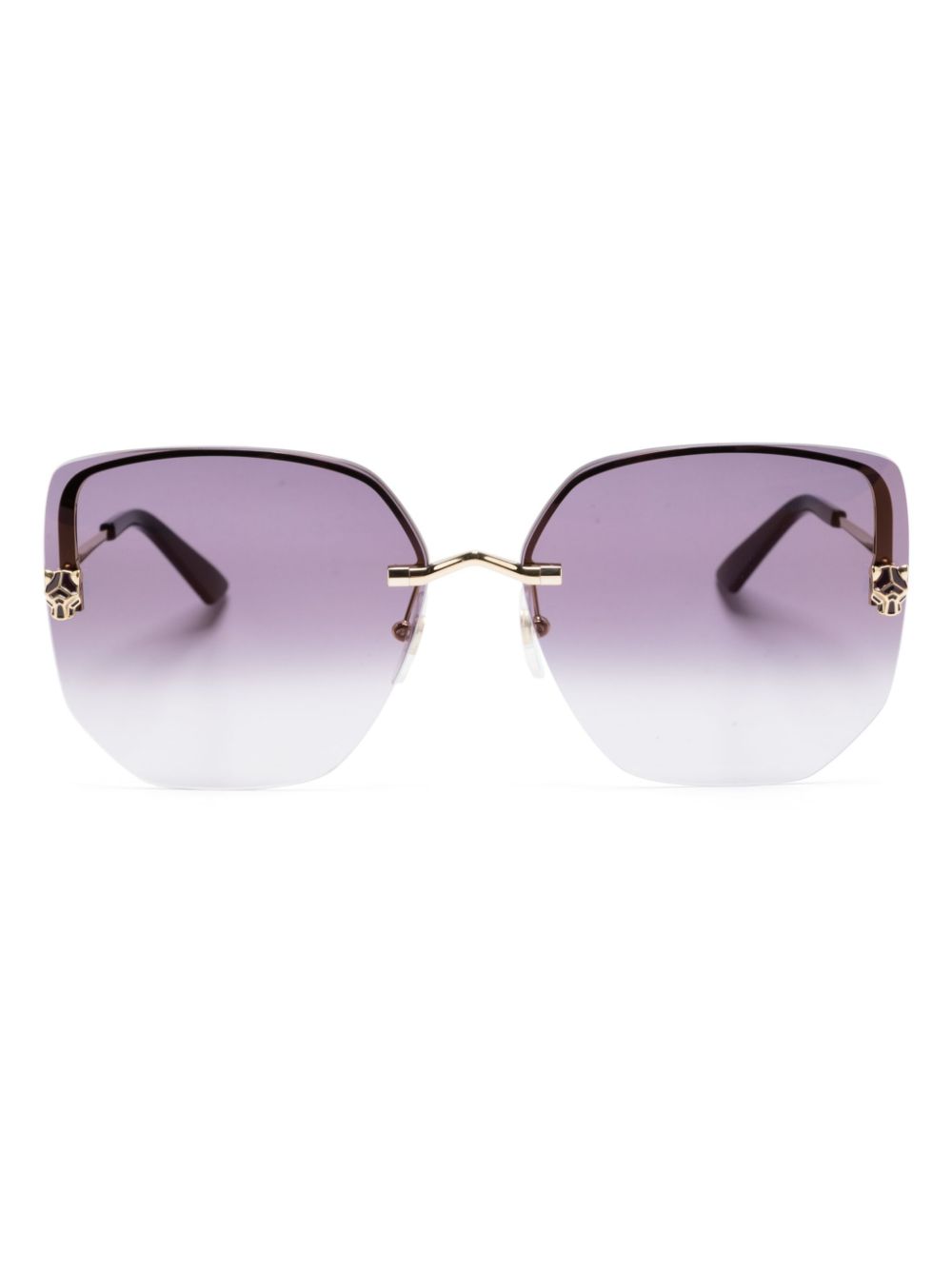 Cartier Eyewear Sonnenbrille mit Panther-Schild - Gold von Cartier Eyewear