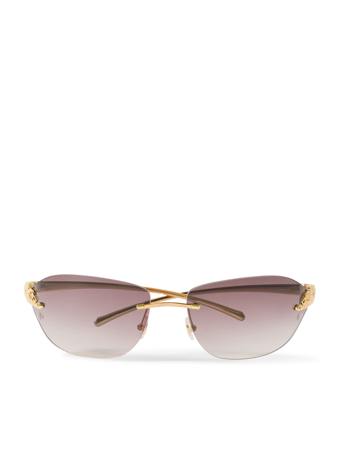 Cartier Eyewear - Panthère Classic Rimless Square-Frame Gold-Tone Sunglasses - Men - Gold von Cartier Eyewear