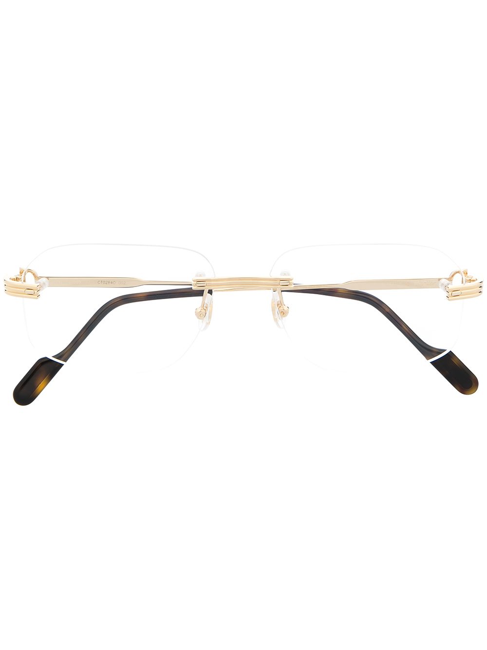 Cartier Eyewear Rahmenlose Pilotenbrille - Gold von Cartier Eyewear