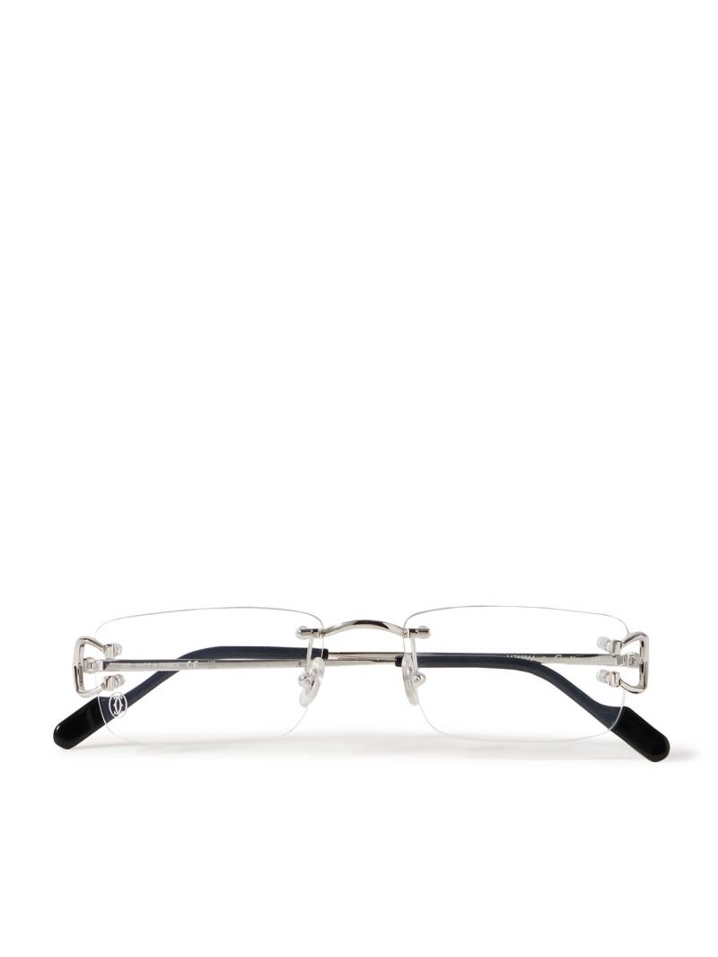 Cartier Eyewear - Rimless Rectangular-Frame Silver-Tone Optical Glasses - Men - Silver von Cartier Eyewear