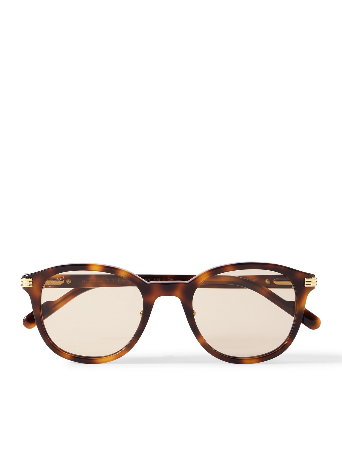 Cartier Eyewear - Round-Frame Embellished Tortoiseshell Acetate Sunglasses - Men - Tortoiseshell von Cartier Eyewear