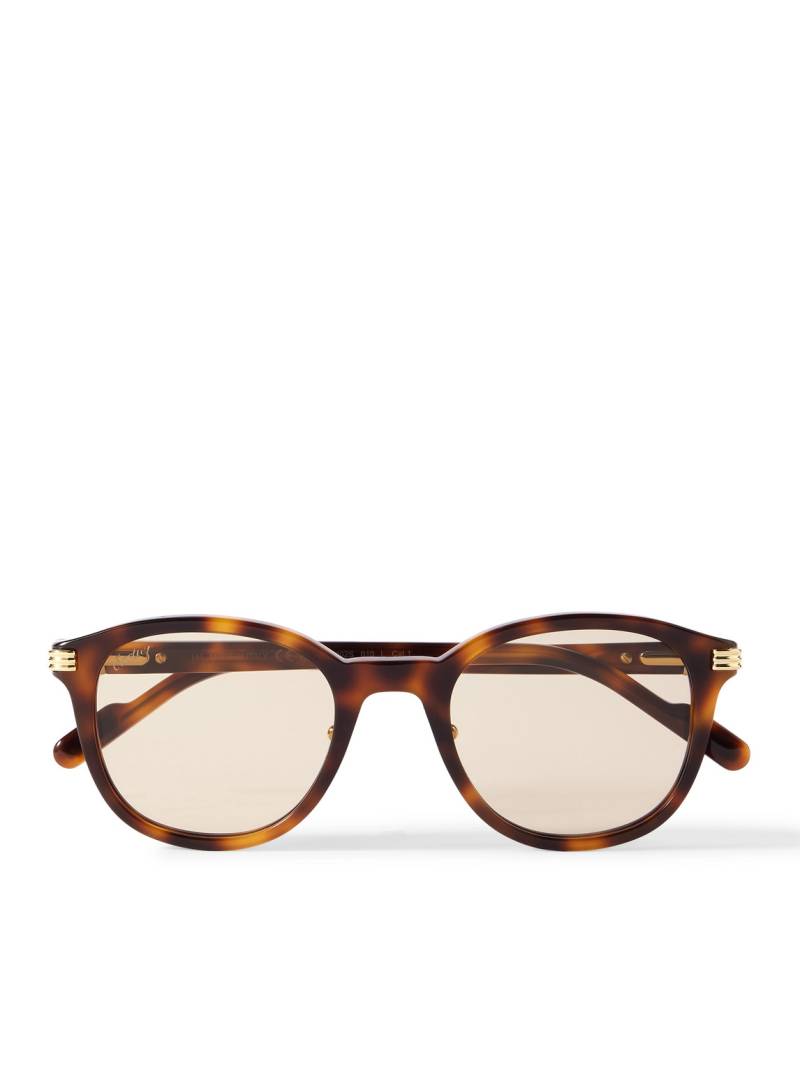 Cartier Eyewear - Round-Frame Embellished Tortoiseshell Acetate Sunglasses - Men - Tortoiseshell von Cartier Eyewear