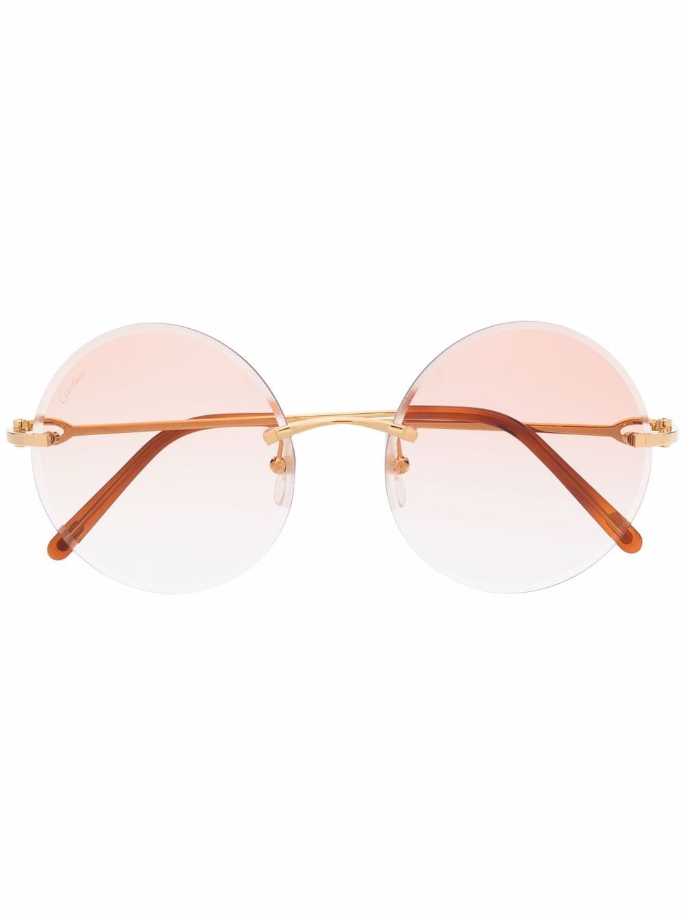 Cartier Eyewear Runde C Décor Sonnenbrille - Gold von Cartier Eyewear