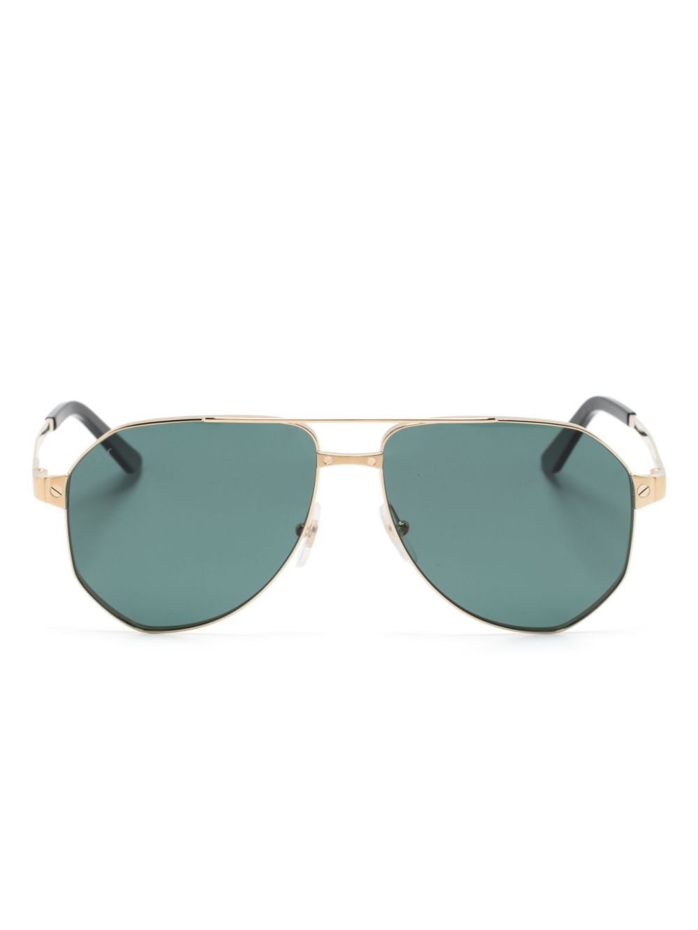 Cartier Eyewear Santos Pilotenbrille - Gold von Cartier Eyewear