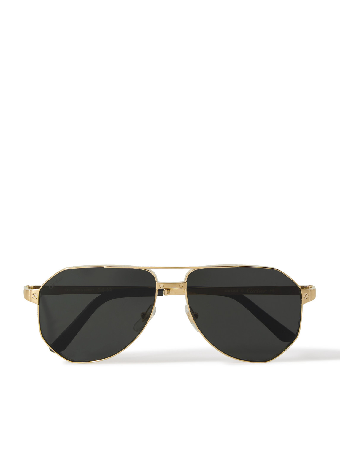 Cartier Eyewear - Santos de Cartier Aviator-Style Gold-Tone Sunglasses - Men - Gold von Cartier Eyewear