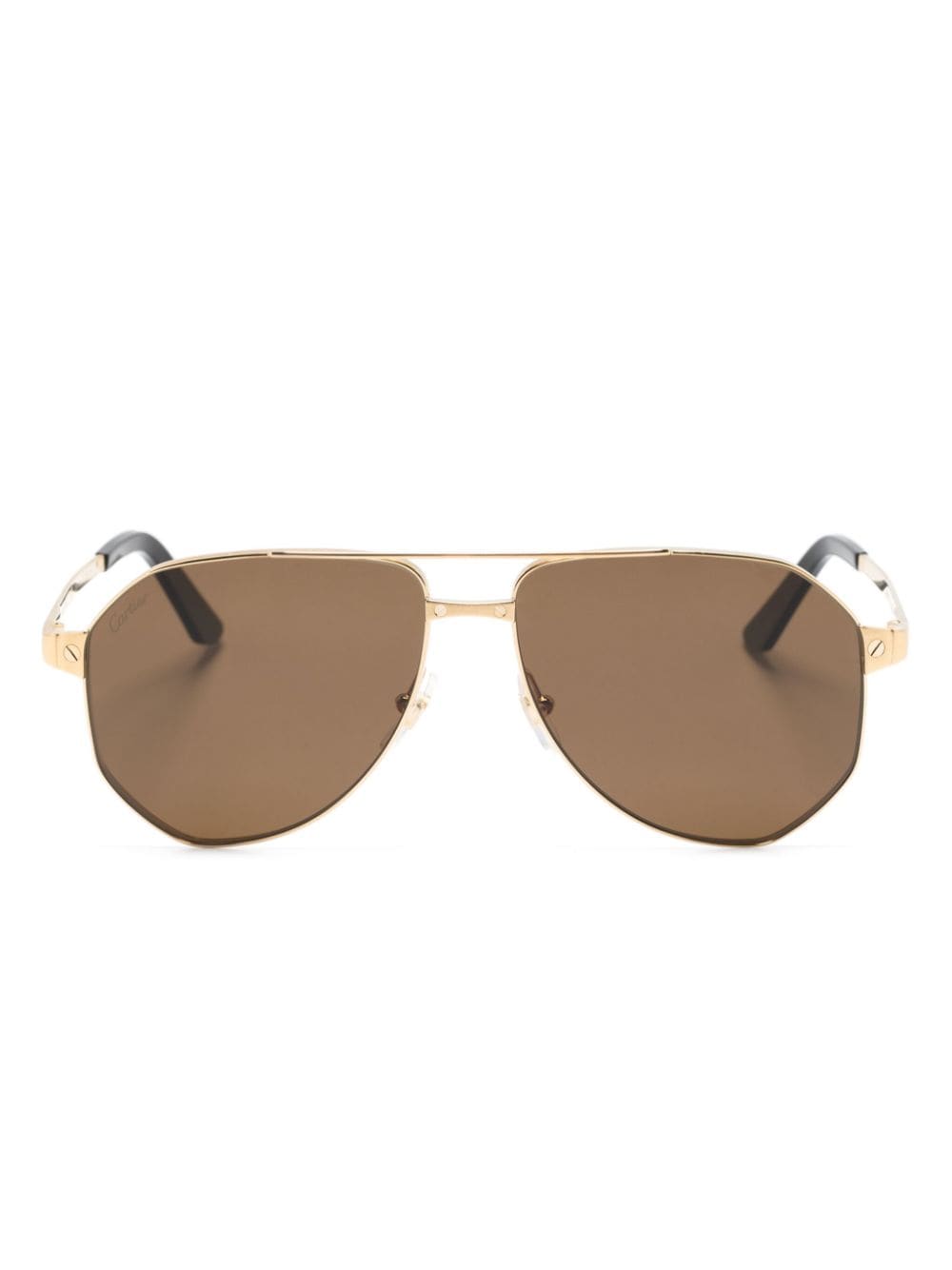 Cartier Eyewear Santos de Cartier Pilotenbrille - Gold von Cartier Eyewear