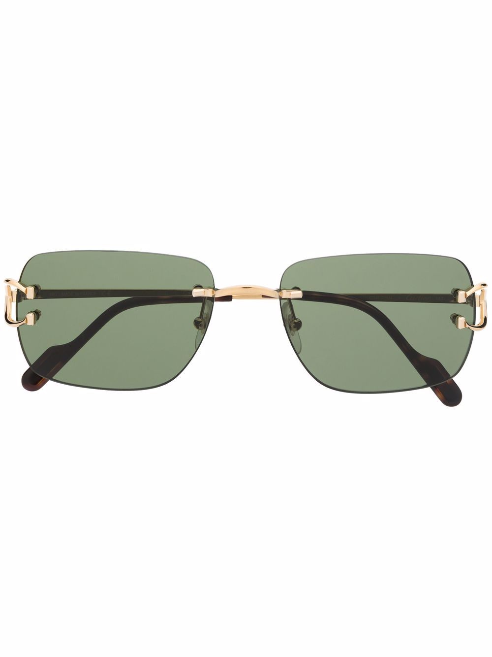 Cartier Eyewear Sonnenbrille mit eckigem Gestell - Gold von Cartier Eyewear