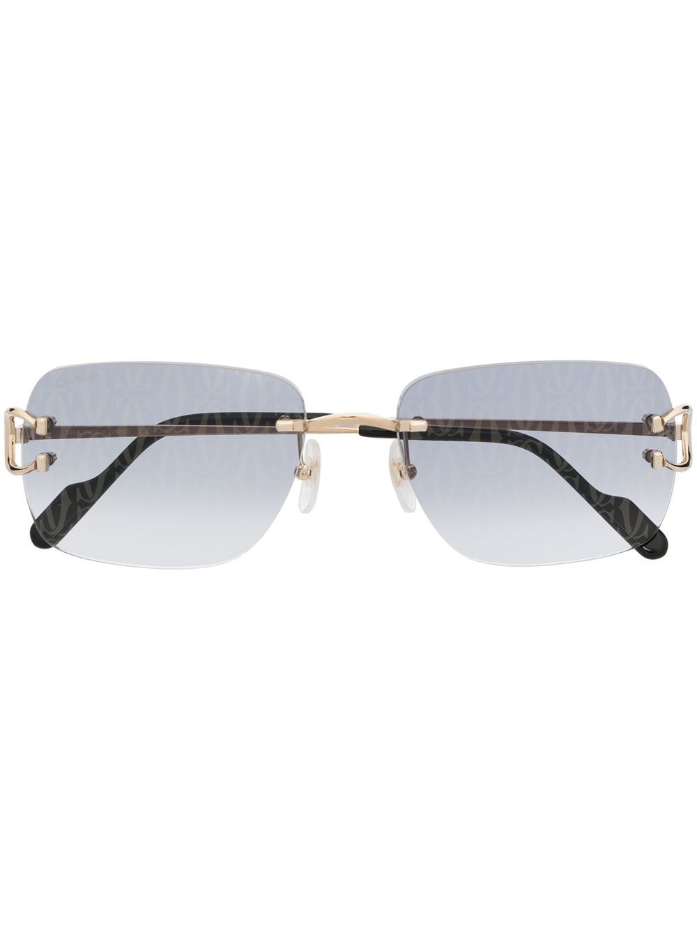 Cartier Eyewear Sonnenbrille mit eckigem Gestell - Gold von Cartier Eyewear