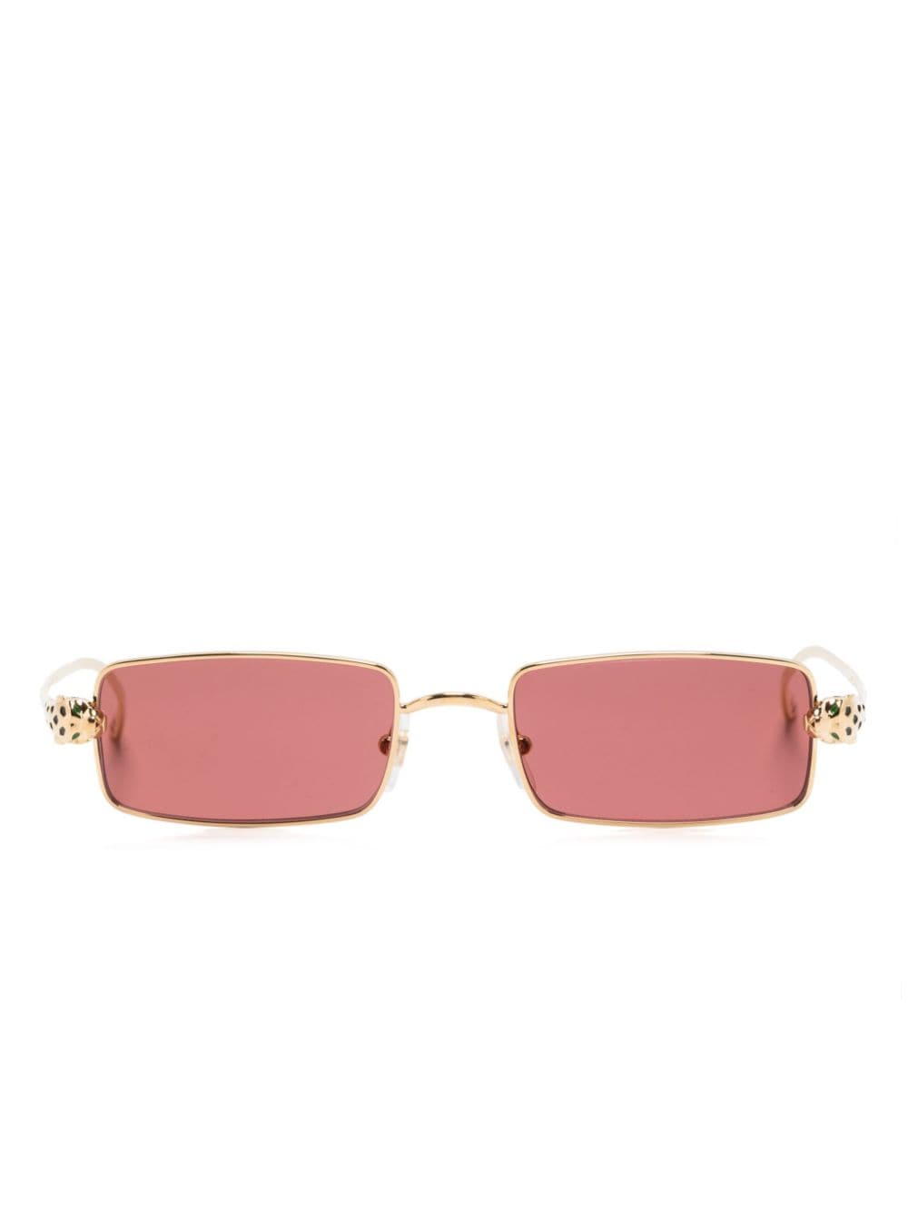 Cartier Eyewear Sonnenbrille mit eckigem Gestell - Gold von Cartier Eyewear