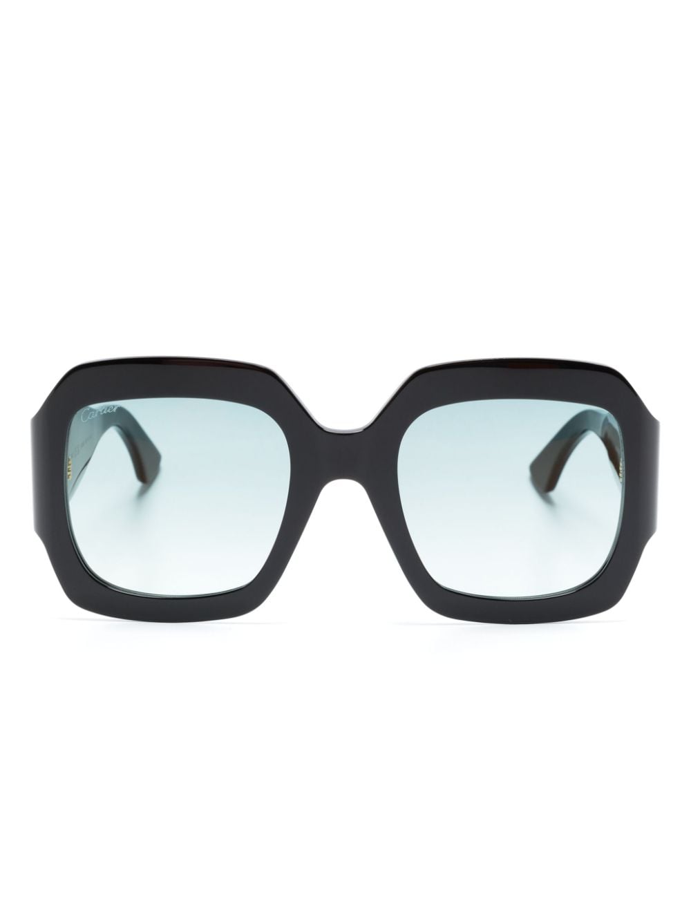 Cartier Eyewear Sonnenbrille mit geometrischem Gestell - Schwarz von Cartier Eyewear