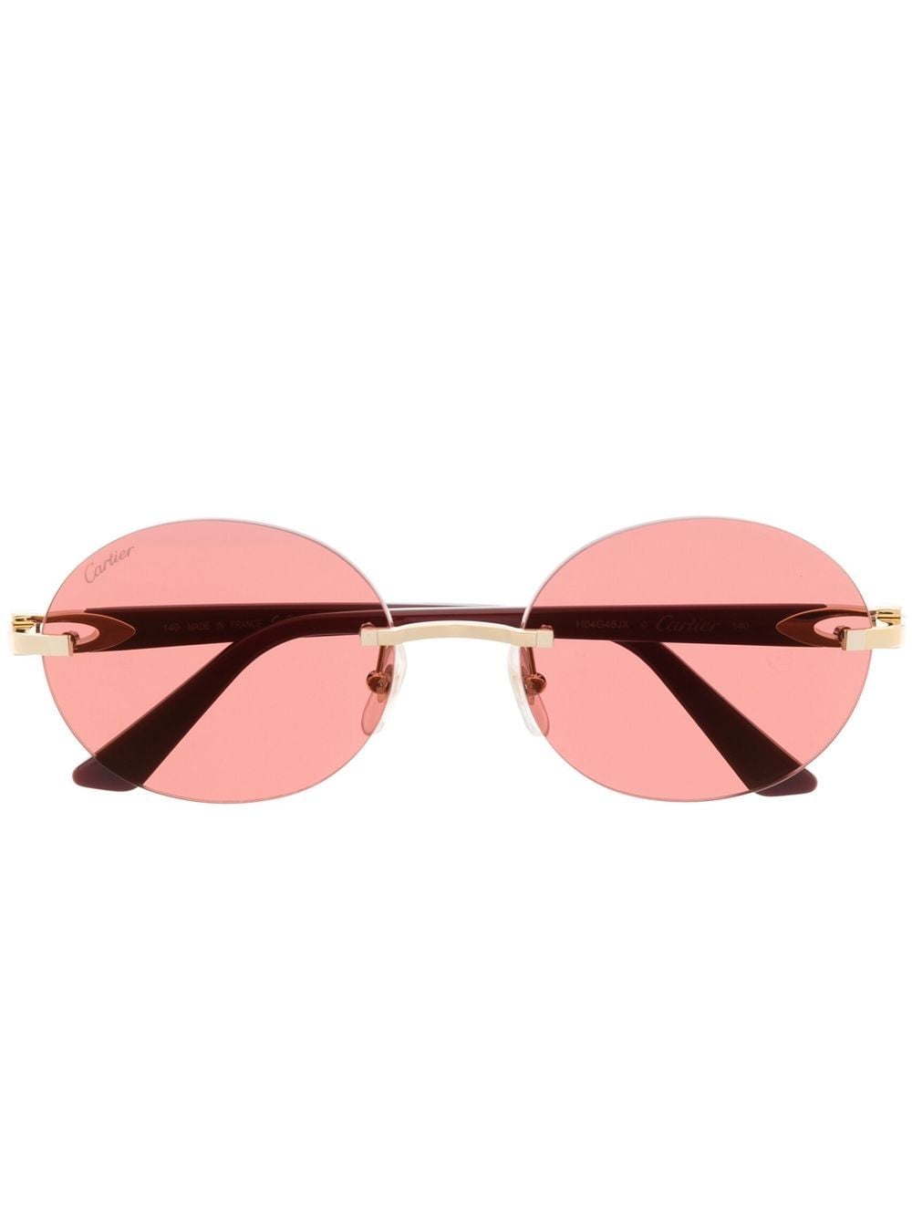 Cartier Eyewear Sonnenbrille mit rundem Gestell - Gold von Cartier Eyewear