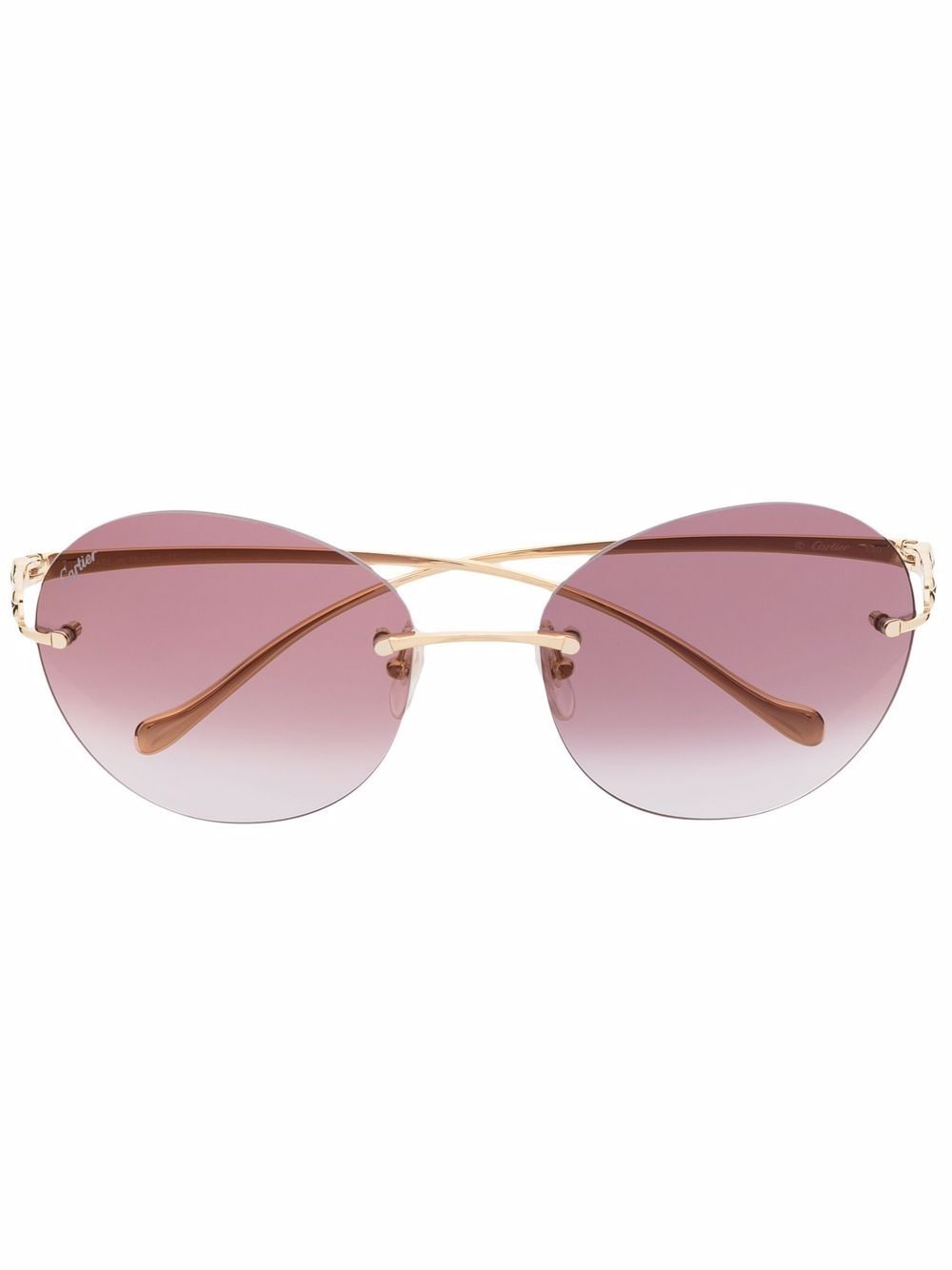 Cartier Eyewear Sonnenbrille mit rundem Gestell - Gold von Cartier Eyewear