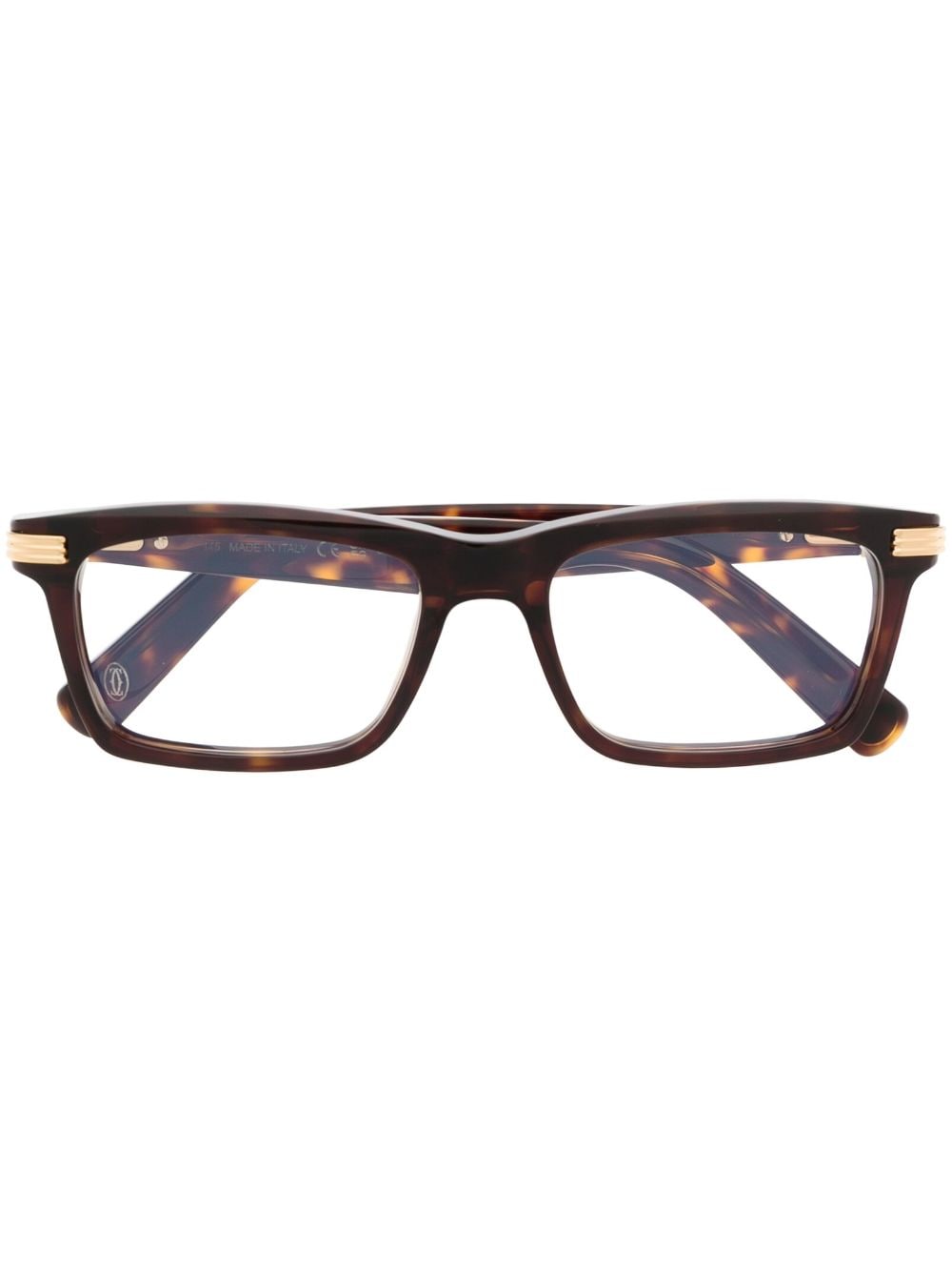 Cartier Eyewear Eckige Brille mit Gravur - Braun von Cartier Eyewear