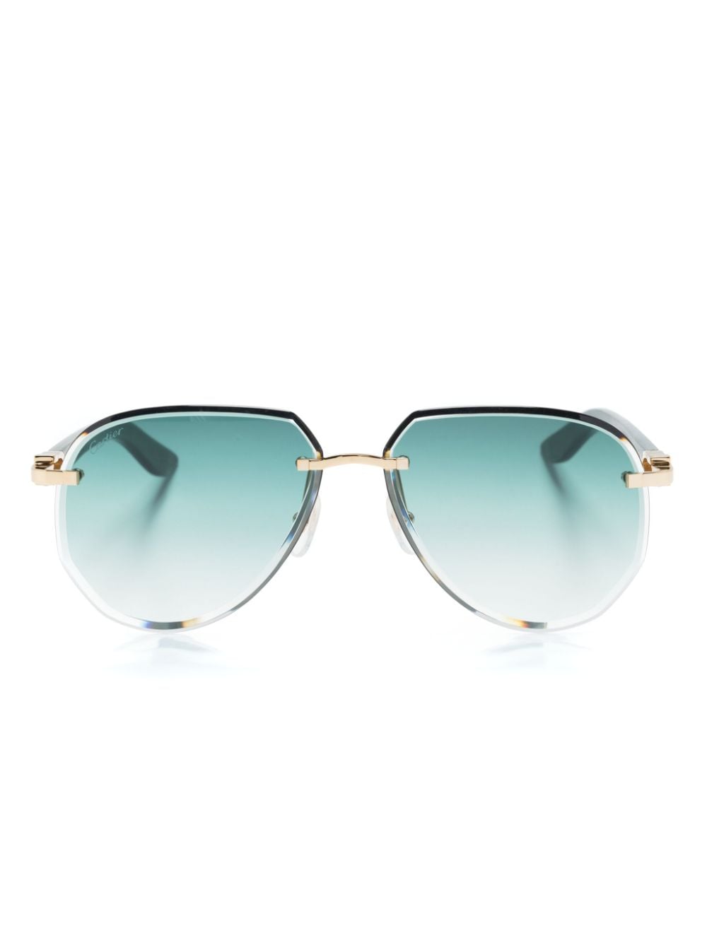 Cartier Eyewear Pilotenbrille mit Farbverlaufgläsern - Blau von Cartier Eyewear