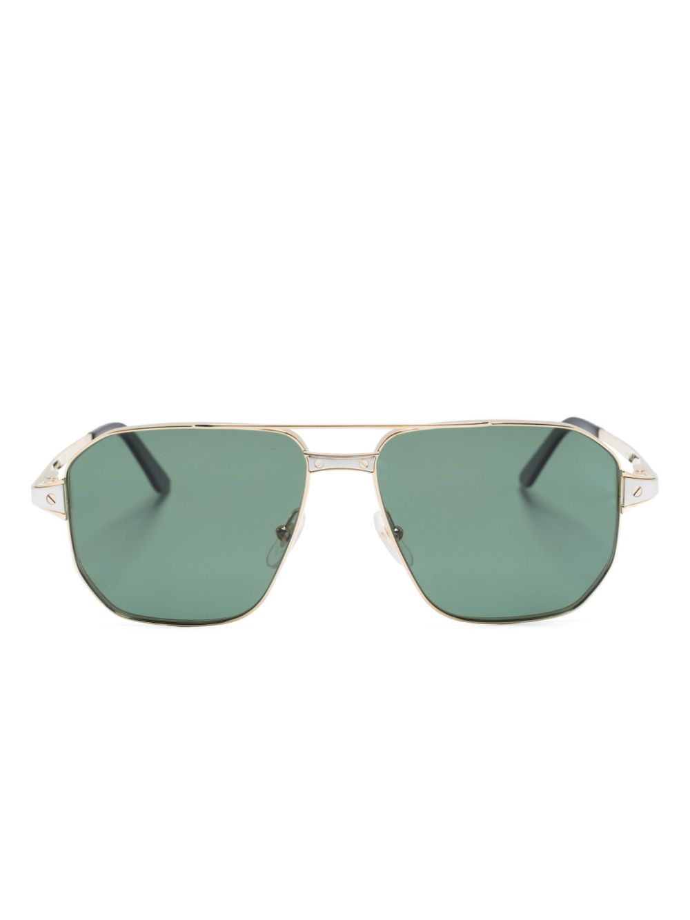 Cartier Eyewear Pilotenbrille mit Logo-Gravur - Gold von Cartier Eyewear