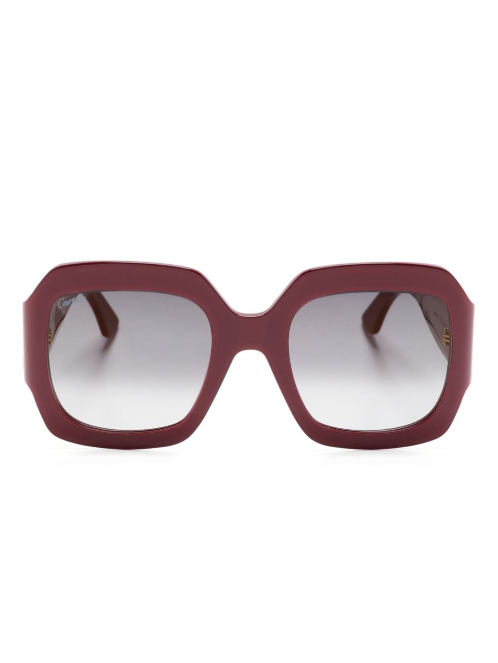 Cartier Eyewear Sonnenbrille mit geometrischem Gestell - Rot von Cartier Eyewear