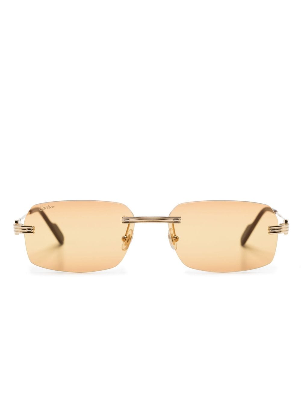 Cartier Eyewear Eckige Sonnenbrille mit Logo-Schild - Gold von Cartier Eyewear