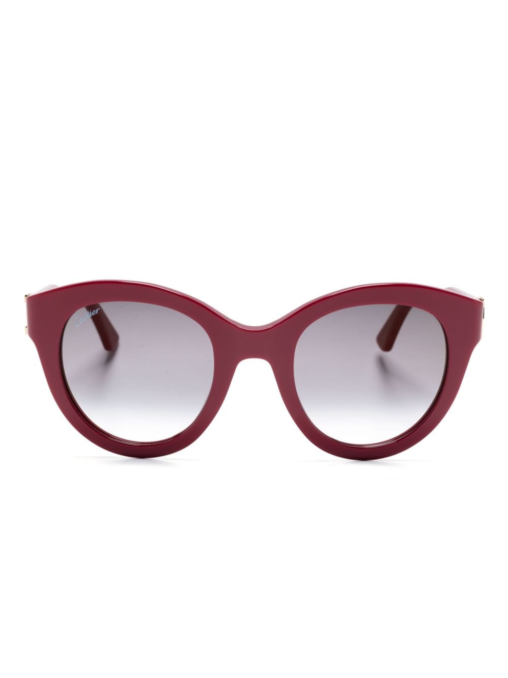 Cartier Eyewear Runde Brille mit Logo-Schild - Violett von Cartier Eyewear