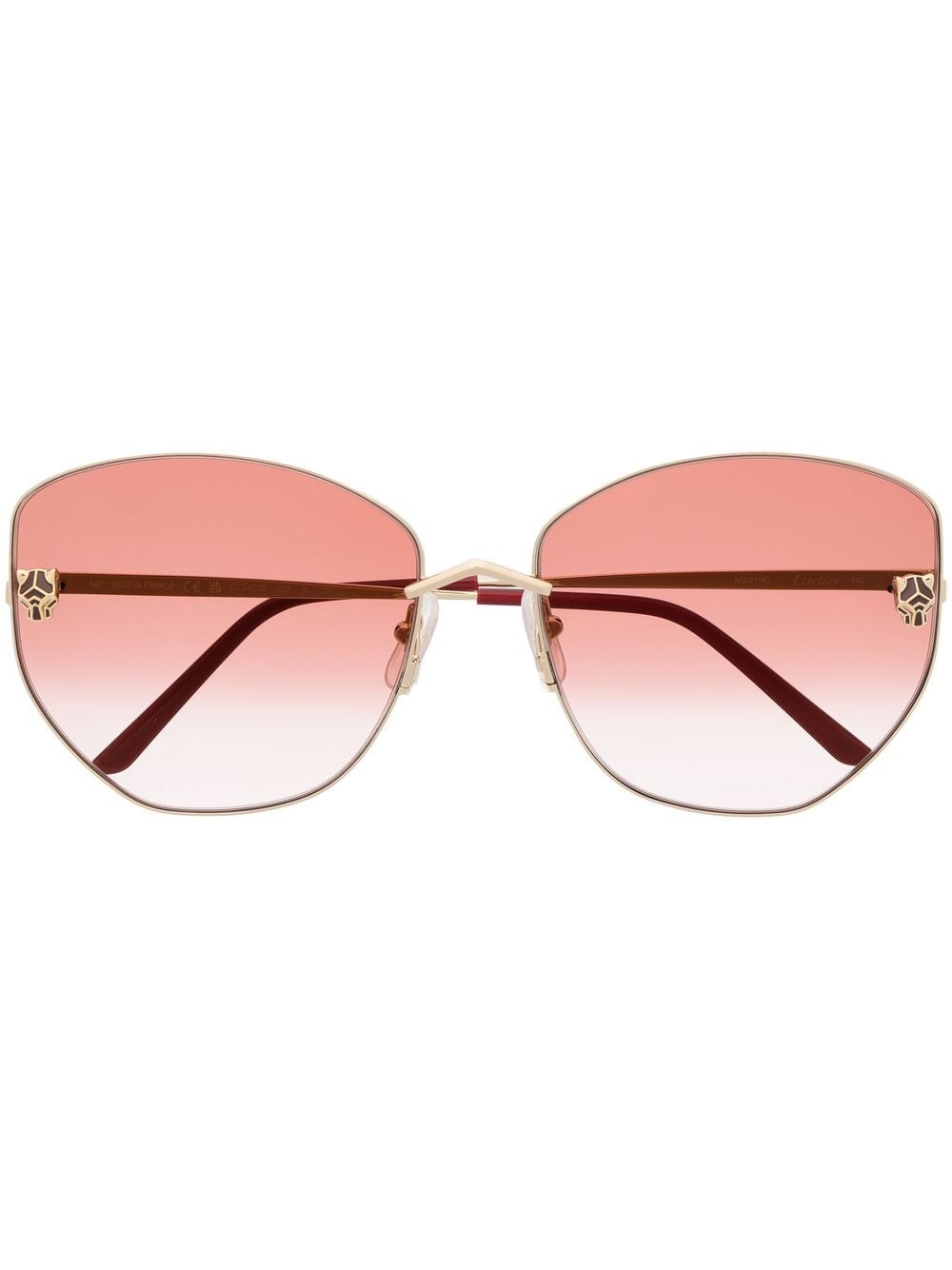 Cartier Eyewear Sonnenbrille mit Panther-Schild - Gold von Cartier Eyewear