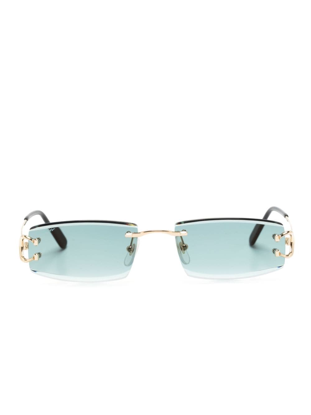 Cartier Eyewear Sonnenbrille mit eckigem Gestell - Gold von Cartier Eyewear