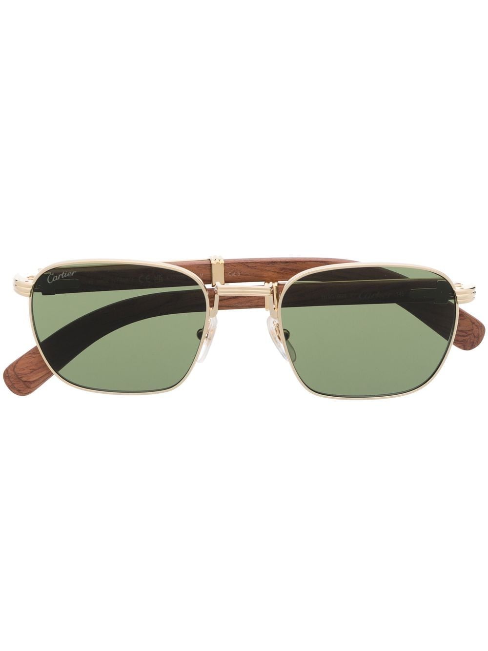 Cartier Eyewear Sonnenbrille mit eckigem Gestell - Gold von Cartier Eyewear