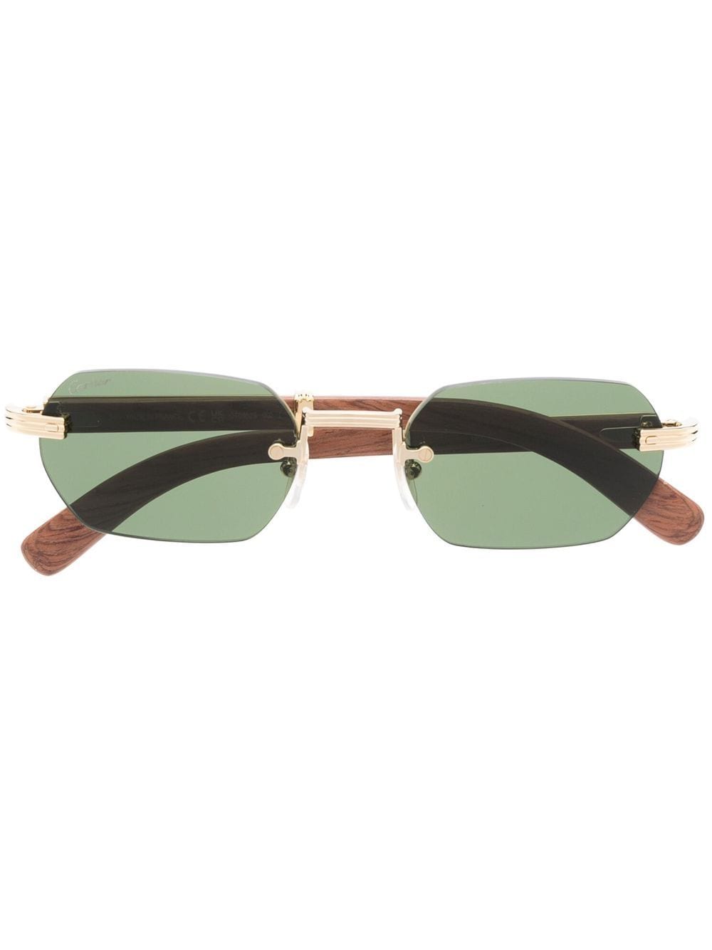 Cartier Eyewear Sonnenbrille mit geometrischem Gestell - Gold von Cartier Eyewear