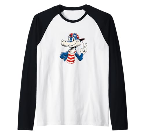 Chill Alligator mit Friedenszeichen für Erwachsene und Kinder Raglan Chill Alligator mit Friedenszeichen für Erwachsene und Kinder Raglan von Cartoon Alligator Outfit