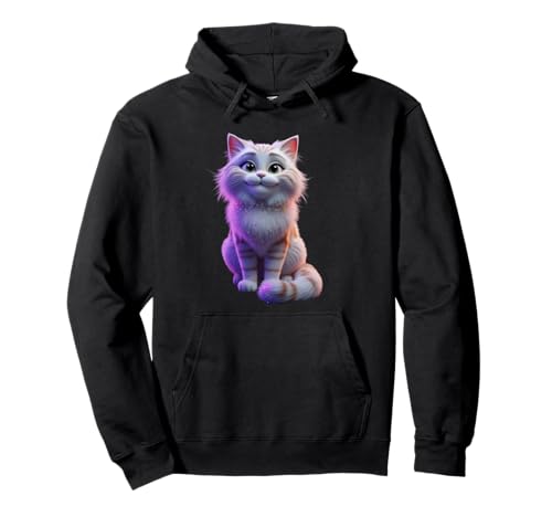 Cartoon-Katze, sitzend, lustiges Unisex-Design für Männer und Frauen Pullover Hoodie von Cartoon Cat Funny Unisex Design Men Women Tee