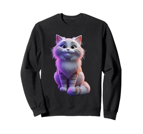 Cartoon-Katze, sitzend, lustiges Unisex-Design für Männer und Frauen Sweatshirt von Cartoon Cat Funny Unisex Design Men Women Tee