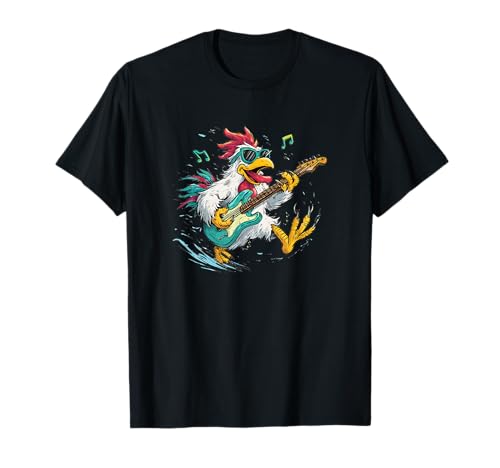 Nettes Cartoon-Gitarren-Huhn für Jungen und Mädchen T-Shirt Nettes Cartoon-Gitarren-Huhn für Jungen und Mädchen T-Shirt von Cartoon Chicken Look