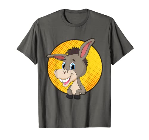 Geschenkidee für Esel Fans, Jungen, Kinder und Mädchen T-Shirt von Cartoon Esel happy süß