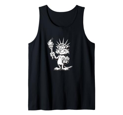 Liberty Katze mit Statuenoptik für Jungen und Mädchen Tank Top Liberty Katze mit Statuenoptik für Jungen und Mädchen Tank Top von Cartoon Liberty Cat Outfit
