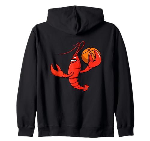 Lustiger Hummer-Basketball-Cartoon für Kinder Kapuzenjacke Lustiger Hummer-Basketball-Cartoon für Kinder Kapuzenjacke von Cartoon Lobster Basketball Team Fun