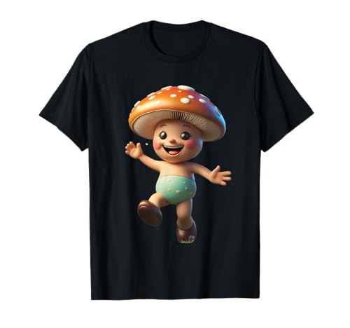 Cartoon Pilz Lustiges Unisex-Design für Männer Frauen Kinder T-Shirt T-Shirt von Cartoon Mushroom Funny Unisex Design Men Women Tee