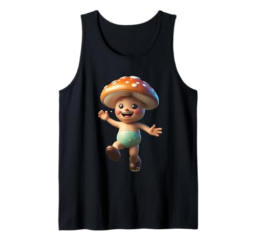 Cartoon Pilz Lustiges Unisex-Design für Männer Frauen Kinder T-Shirt Tank Top von Cartoon Mushroom Funny Unisex Design Men Women Tee