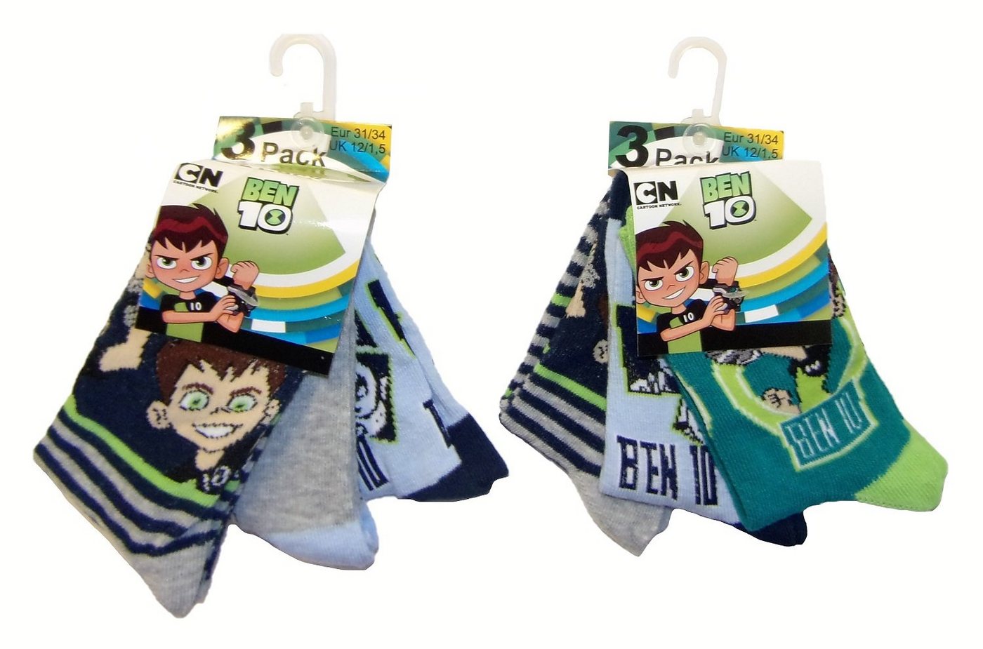 Cartoon Network Socken Ben 10 Socken für Kinder 31/34 (6er Pack) (Set, 6-Paar) von Cartoon Network