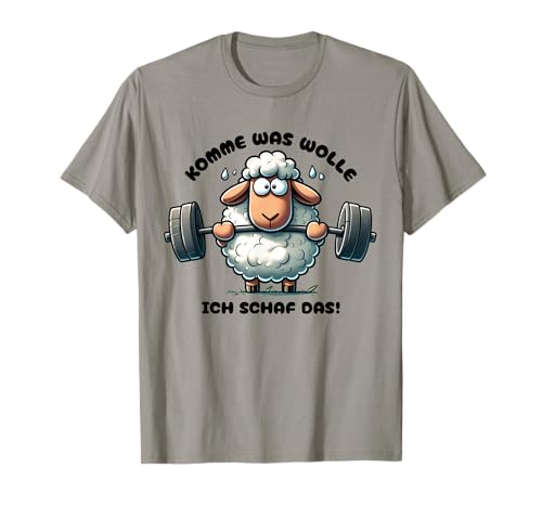 Cartoon Schaf Design Fitness Humor Gym Workout Job - Lustiges Schaf Spaß Humor motivierender Spruch Motivation T-Shirt Grau EU M Klein Cartoon Cartoon-T-Shirts Unisex Erwachsene und Kinder von Cartoon Schaf Design Fitness Humor Gym Workout Job