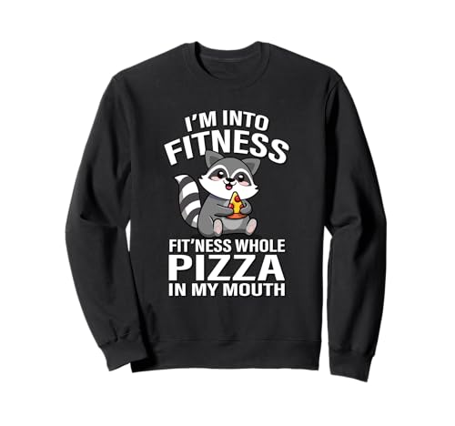 Kawaii Womens Kids Funny Fitness Whole Pizza Raccoon Lover Sweatshirt von Cartoon Trash Panda Feral Street Cats Accessories