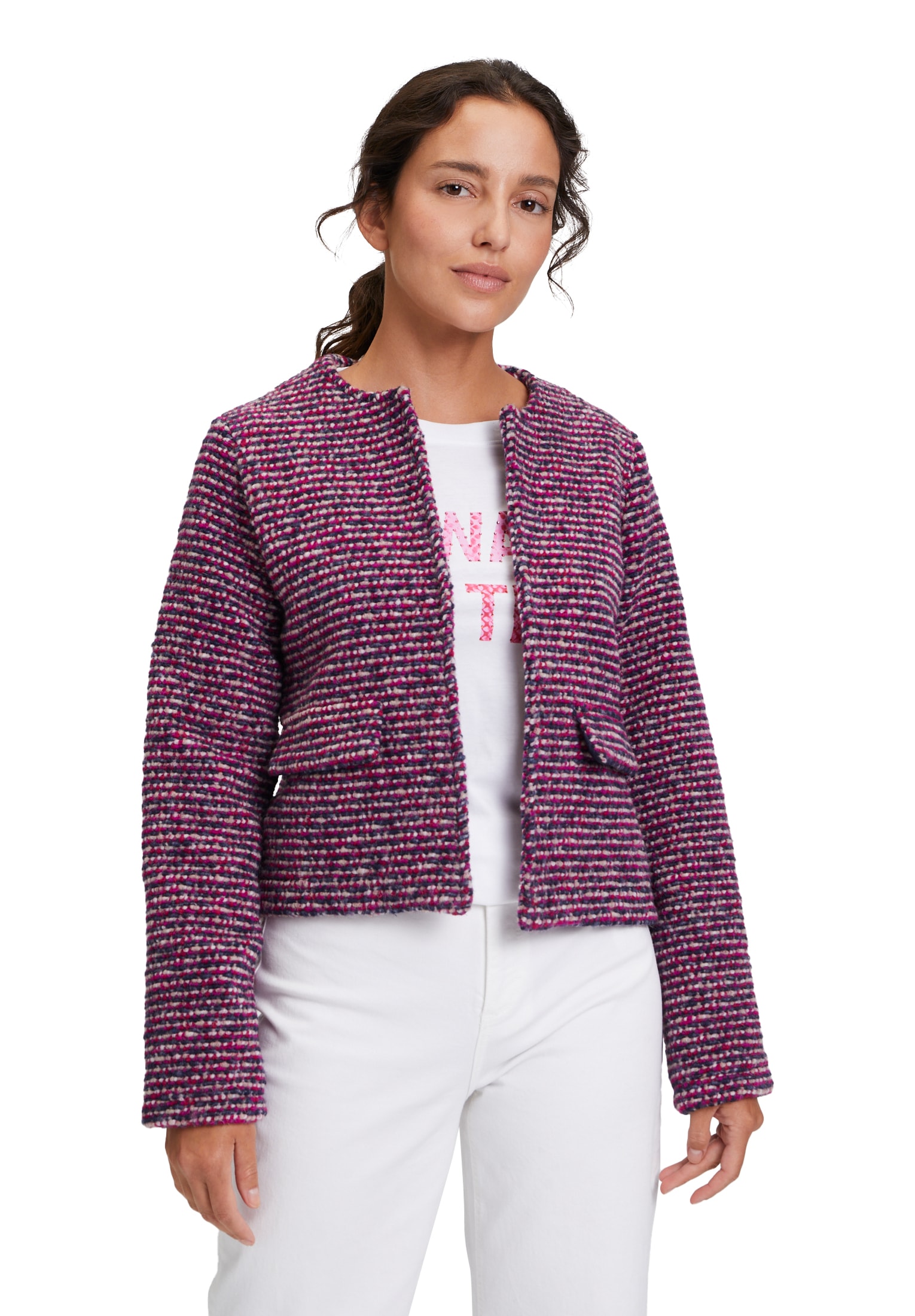 Cartoon Canvasjacke "Cartoon Damen Casual-Jacke ohne Verschluss" von Cartoon