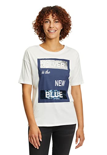 Cartoon Damen 2559/7557 T-Shirt, Cream/Blue, 36 von Cartoon