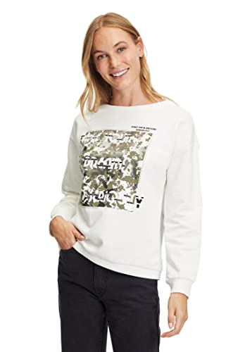 Cartoon Damen Sweatshirt mit Rundhalsausschnitt Cream/Khaki,42 von Cartoon