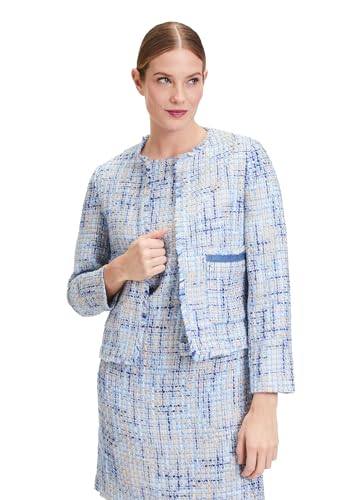 Cartoon Damen Tweedblazer mit Taschen Blau/Beige,38 von Cartoon